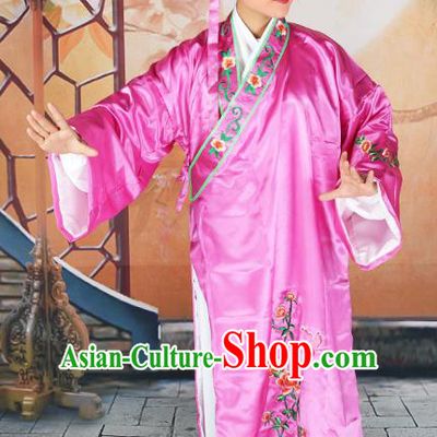 Professional Chinese Beijing Opera Costumes Peking Opera Gifted Scholar Purple Robe and Hat for Adults