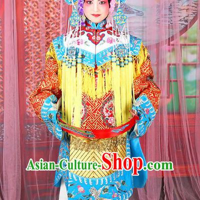 Professional Chinese Traditional Beijing Opera Imperial Consort Wedding Costumes and Phoenix Coronet for Adults