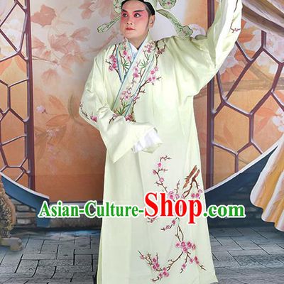 Professional Chinese Peking Opera Niche Costume Traditional Peking Opera Plum Blossom Yellow Robe and Hat for Adults