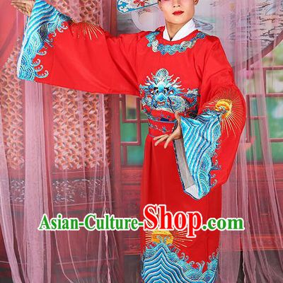 Professional Chinese Peking Opera Costume Traditional Peking Opera Minister Red Robe for Adults