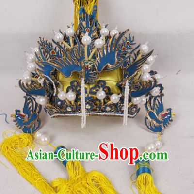 Top Grade Chinese Beijing Opera Pantaloon Headwear Peking Opera General Helmet Hat for Women