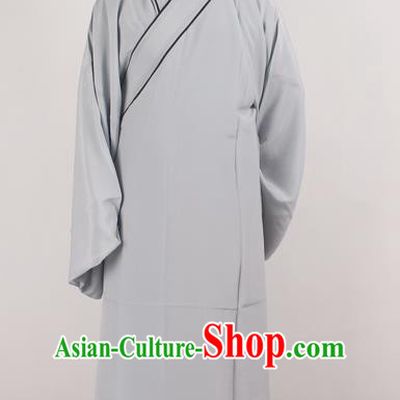 Professional Chinese Peking Opera Niche Costume Beijing Opera Scholar Grey Robe and Hat for Adults