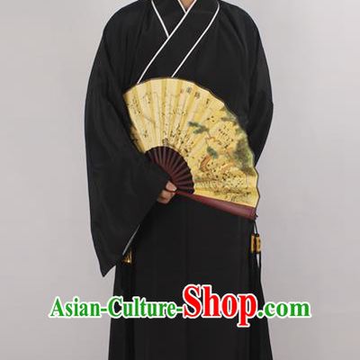 Professional Chinese Peking Opera Niche Costume Beijing Opera Scholar Black Robe and Hat for Adults