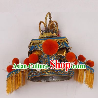Top Grade Chinese Beijing Opera Royal Highness Headwear Peking Opera General Hat for Men
