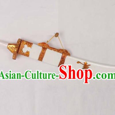 Top Grade Chinese Beijing Opera Props Peking Opera Takefu White Broadsword for Men