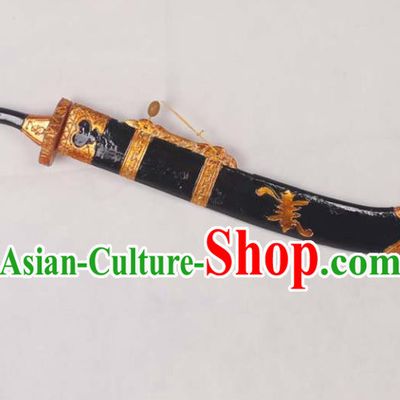 Top Grade Chinese Beijing Opera Props Peking Opera Takefu Black Broadsword for Men