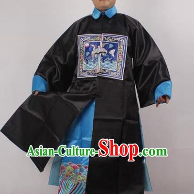 Professional Chinese Peking Opera Costume Qing Dynasty Prime Minister Embroidered Clothing and Hat for Adults
