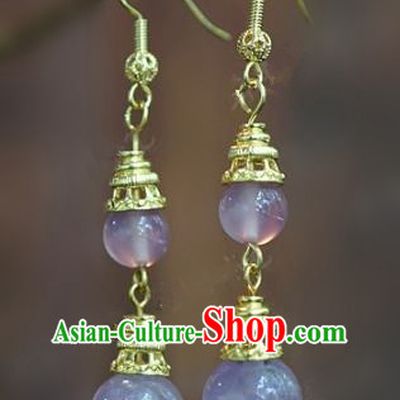 Chinese Handmade Crystal Earrings Ancient Bride Ear Jewelry Accessories for Women