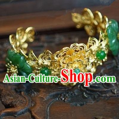 Top Grade Chinese Handmade Jewelry Accessories Ancient Palace Lady Hanfu Jade Bracelet for Women