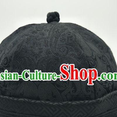 Chinese Traditional Handmade Silk Brocade Landlord Hat for Men