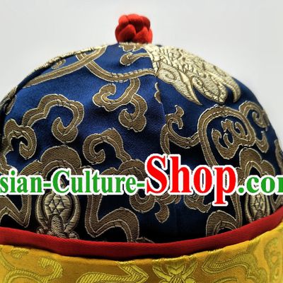 Chinese Traditional Handmade Silk Brocade Princess Hat for Men