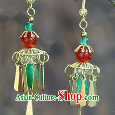 Chinese Handmade Jewelry Accessories Ancient Bride Hanfu Tassel Earrings for Women