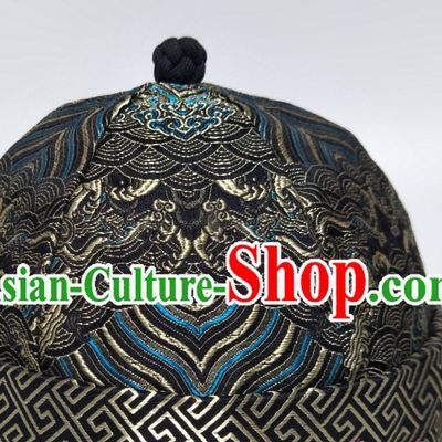 Chinese Traditional Handmade Qing Dynasty Bridegroom Manchu Hat for Men
