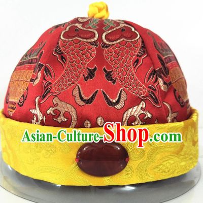 Chinese Ancient Style Handmade Qing Dynasty Official Hat for Sale