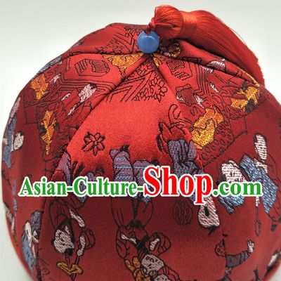 Chinese Classical Handmade Hat Birthday Hat for Kids Children Hats Ceremonial Hat for Boys Infants