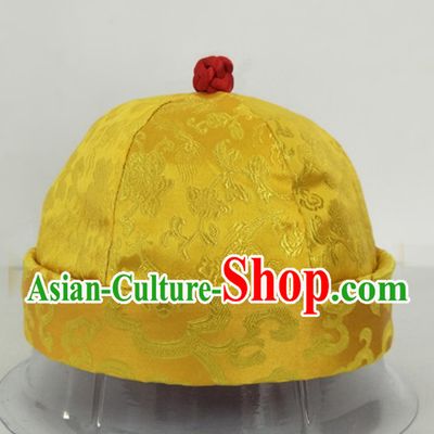 Chinese Ancient Style Handmade Qing Dynasty Emperor Conical Hat for Sale