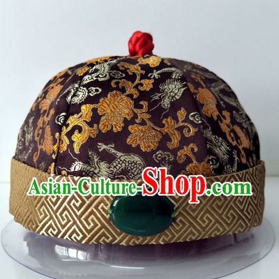 Chinese Ancient Style Handmade Qing Dynasty Emperor Conical Hat for Sale