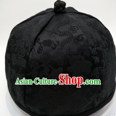 Chinese Ancient Style Handmade Qing Dynasty Black Hat for Men