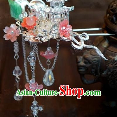 Chinese Handmade Ancient Hair Accessories Ancient Hanfu Tassel Step Shake Hairpins for Women