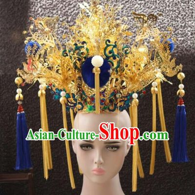 Chinese Ancient Handmade Qing Dynasty Manchu Princess Phoenix Coronet Hairpins Hair Accessories for Women