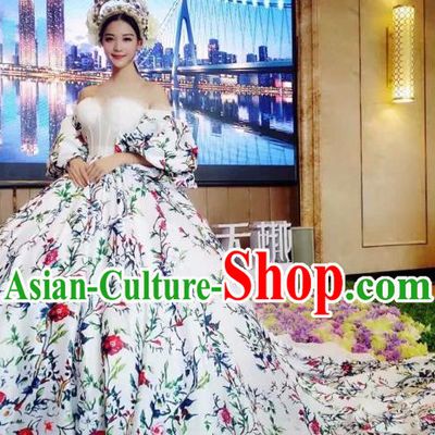 Top Grade Catwalks Costume Stage Performance Model Show Trailing Dress for Women