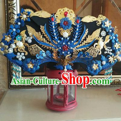 Chinese Ancient Handmade Qing Dynasty Manchu Queen Phoenix Coronet Hairpins Hair Accessories Complete Set for Women