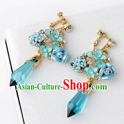 Top Grade Handmade Chinese Wedding Jewelry Accessories Bride Green Crystal Earrings for Women