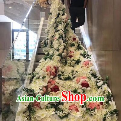 Top Grade Catwalks Costume Stage Performance Model Show Flower Fairy Trailing Dress for Women