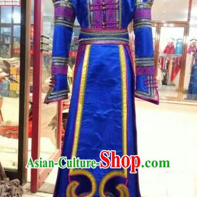 Chinese Traditional Mongolian Wedding Costume China Mongol Nationality Folk Dance Dress for Women