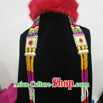 Chinese Traditional Mongolian Hats Mongol Nationality Hair Accessories Folk Dance Headwear for Women