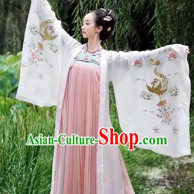 Traditional Chinese Ancient Empress Embroidered Costume Tang Dynasty Palace Queen Dance Hanfu Dress for Women