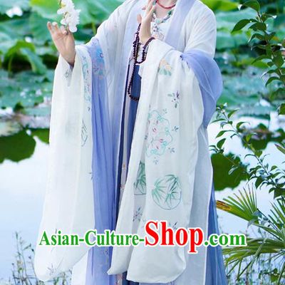 Chinese Ancient Tang Dynasty Hanfu Dress Princess Embroidered Costume for Women