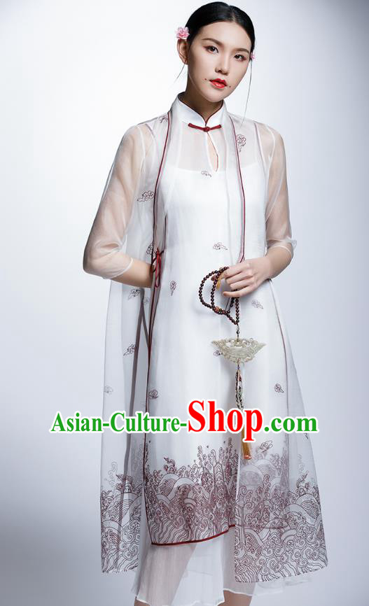 Traditional Ancient Chinese Young Women Cheongsam Dress Republic of China Tangsuit Stand Collar Blouse Dress Tang Suit Clothing