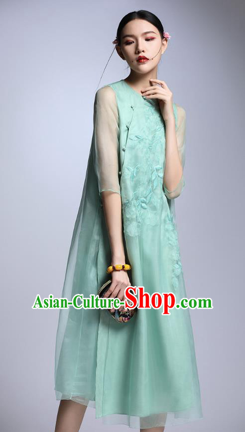 Traditional Ancient Chinese Young Women Cheongsam Dress Republic of China Tangsuit Stand Collar Blouse Dress Tang Suit Clothing Traditional Ancient Chinese Young Women Cheongsam Dress Republic of China Tangsuit Stand Collar Blouse Dress Tang Suit Clothing