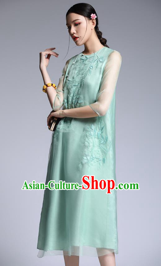 Traditional Ancient Chinese Young Women Cheongsam Dress Republic of China Tangsuit Stand Collar Blouse Dress Tang Suit Clothing Traditional Ancient Chinese Young Women Cheongsam Dress Republic of China Tangsuit Stand Collar Blouse Dress Tang Suit Clothing