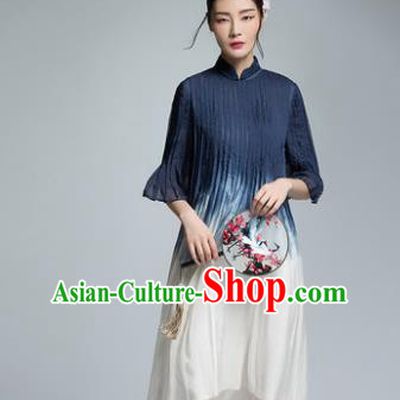 Chinese Traditional Tang Suit Silk Cheongsam China National Qipao Dress for Women