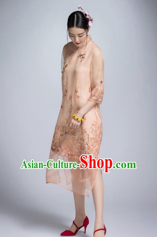 Traditional Ancient Chinese Young Women Cheongsam Dress Republic of China Tangsuit Stand Collar Blouse Dress Tang Suit Clothing Traditional Ancient Chinese Young Women Cheongsam Dress Republic of China Tangsuit Stand Collar Blouse Dress Tang Suit Clothing