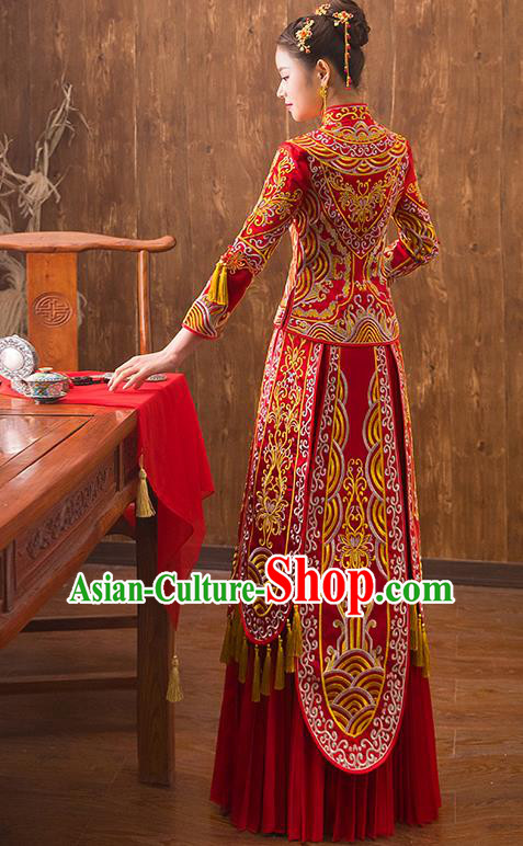 Traditional Chinese Wedding Costumes Traditional Xiuhe Suits Ancient Chinese bridal Full Dress Traditional Chinese Wedding Costumes Traditional Xiuhe Suits Ancient Chinese bridal Full Dress