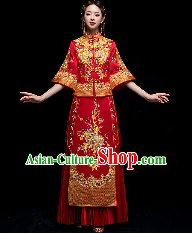 Traditional Chinese Wedding Costumes Traditional Xiuhe Suits Ancient Chinese bridal Full Dress Traditional Chinese Wedding Costumes Traditional Xiuhe Suits Ancient Chinese bridal Full Dress