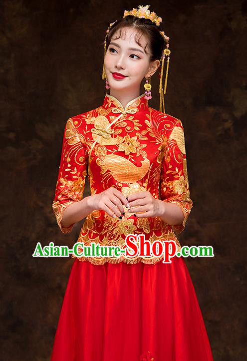 Traditional Chinese Wedding Costumes Traditional Xiuhe Suits Ancient Chinese bridal Full Dress Traditional Chinese Wedding Costumes Traditional Xiuhe Suits Ancient Chinese bridal Full Dress