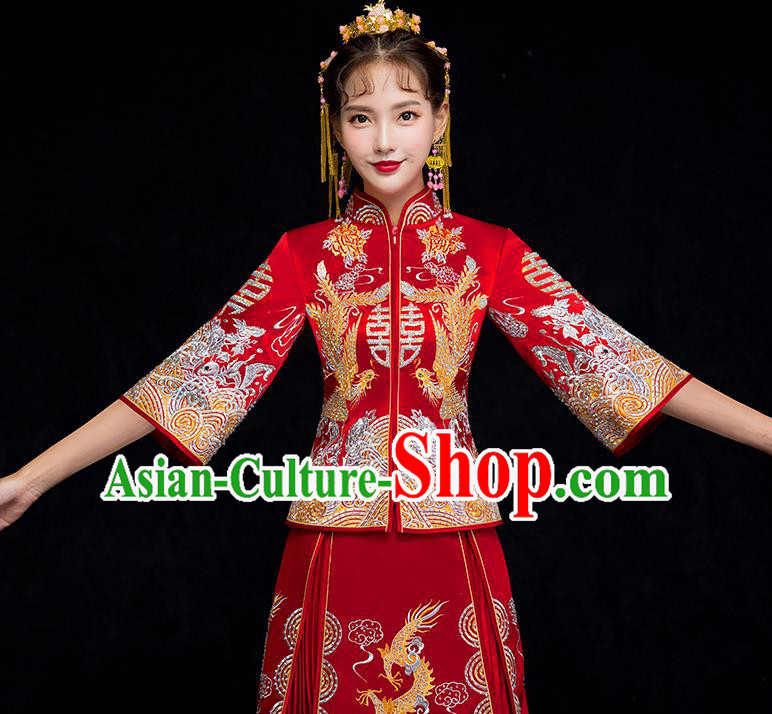 Traditional Chinese Wedding Costumes Traditional Xiuhe Suits Ancient Chinese bridal Full Dress Traditional Chinese Wedding Costumes Traditional Xiuhe Suits Ancient Chinese bridal Full Dress