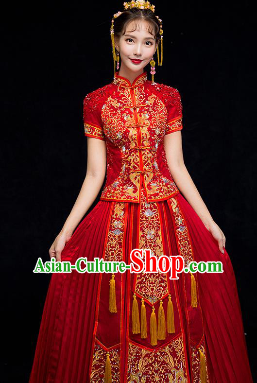 Traditional Chinese Wedding Costumes Traditional Xiuhe Suits Ancient Chinese bridal Full Dress Traditional Chinese Wedding Costumes Traditional Xiuhe Suits Ancient Chinese bridal Full Dress