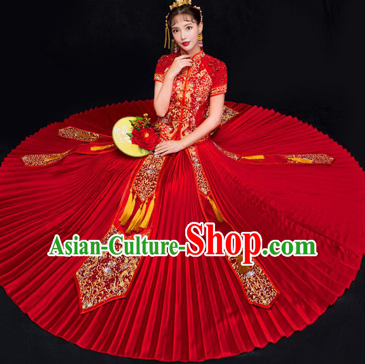 Traditional Chinese Wedding Costumes Traditional Xiuhe Suits Ancient Chinese bridal Full Dress Traditional Chinese Wedding Costumes Traditional Xiuhe Suits Ancient Chinese bridal Full Dress