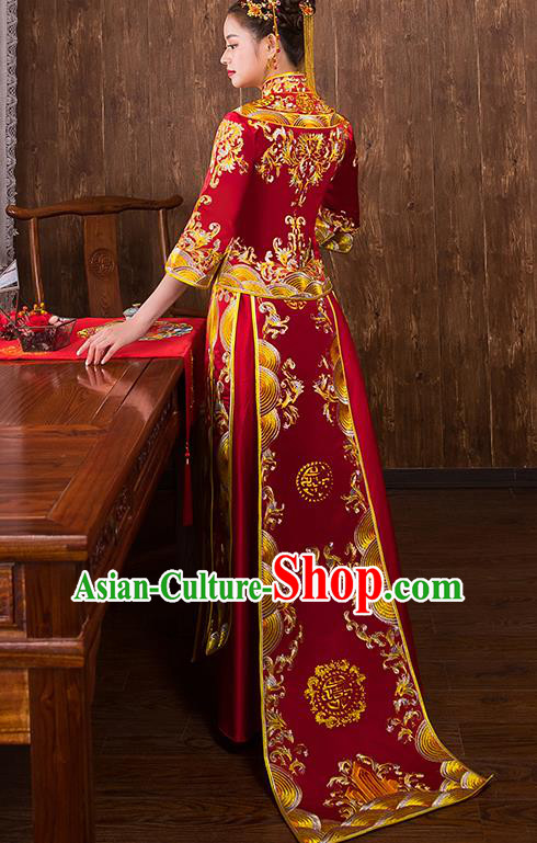 Traditional Chinese Wedding Costumes Traditional Xiuhe Suits Ancient Chinese bridal Full Dress Traditional Chinese Wedding Costumes Traditional Xiuhe Suits Ancient Chinese bridal Full Dress