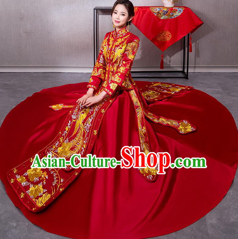 Traditional Chinese Wedding Costumes Traditional Xiuhe Suits Ancient Chinese bridal Full Dress Traditional Chinese Wedding Costumes Traditional Xiuhe Suits Ancient Chinese bridal Full Dress