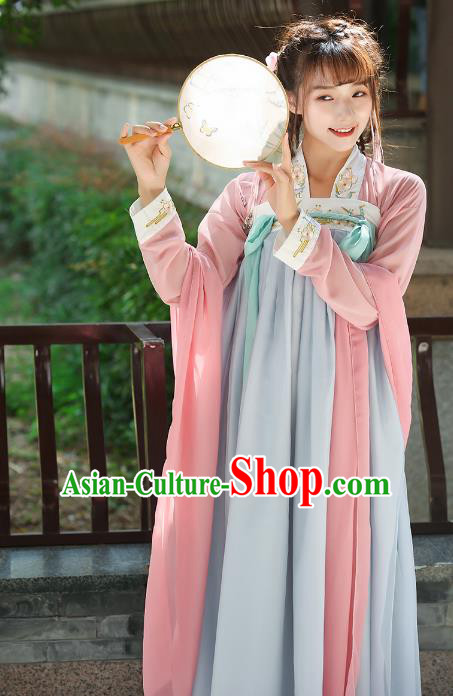 Chinese Ancient Palace Lady Hanfu Han Dynasty Imperial Concubine Queen Embroidered Historical Costumes