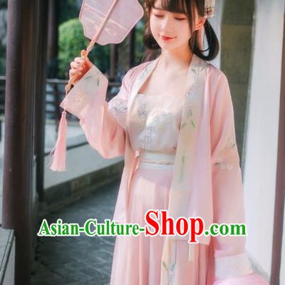 Chinese Ancient Song Dynasty Young Lady Hanfu Clothing for Women