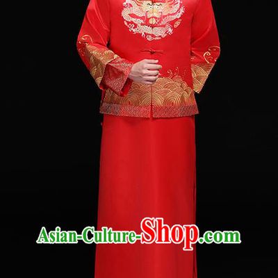 Chinese Traditional Bridegroom Costume Ancient Tang Suit Embroidered Clothing for Men
