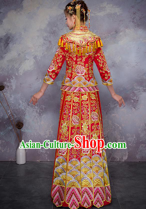 Traditional Chinese Wedding Costumes Traditional Xiuhe Suits Ancient Chinese bridal Full Dress Traditional Chinese Wedding Costumes Traditional Xiuhe Suits Ancient Chinese bridal Full Dress