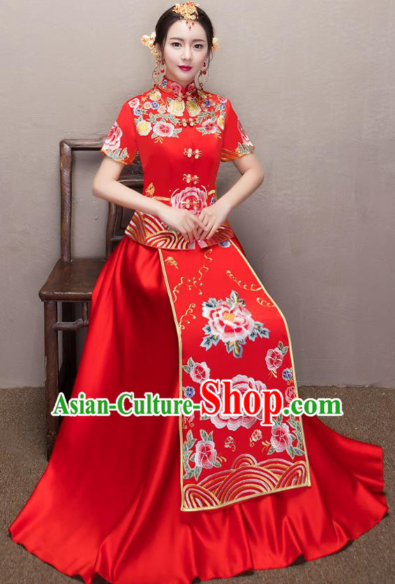 Traditional Chinese Wedding Costumes Traditional Xiuhe Suits Ancient Chinese bridal Full Dress Traditional Chinese Wedding Costumes Traditional Xiuhe Suits Ancient Chinese bridal Full Dress